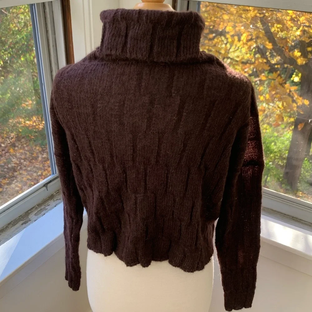 POLES soft mohair blend cable knit cowl neck - Picture 5 of 8